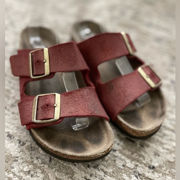 Birkenstock Arizona Magical Metallic Maroon Sandals Size 38 / Womens 7 - Picture 3 of 8